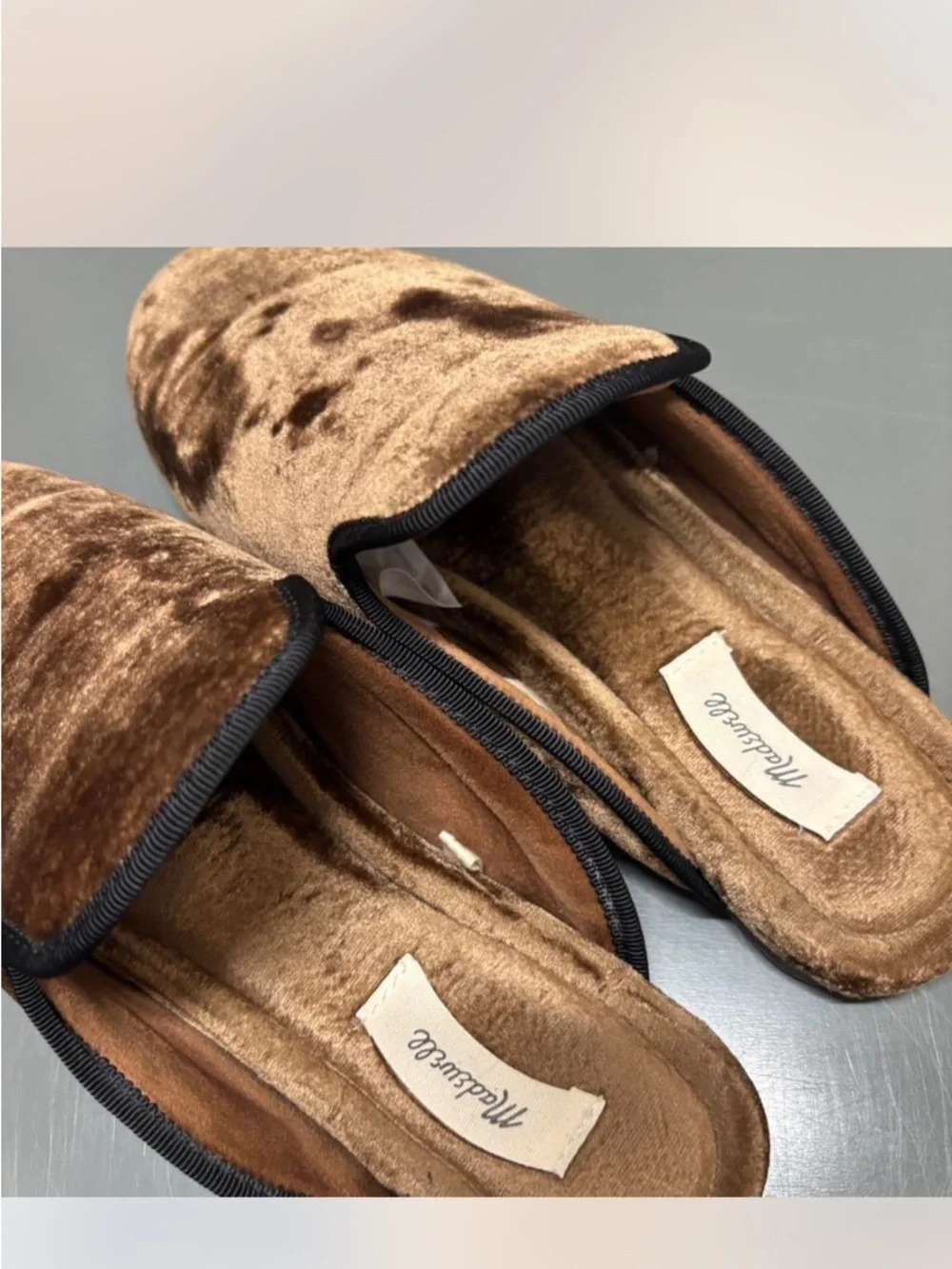 Madewell Brown Velvet Slip-On Mules - Picture 2 of 3
